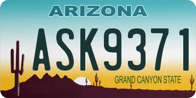 AZ license plate ASK9371