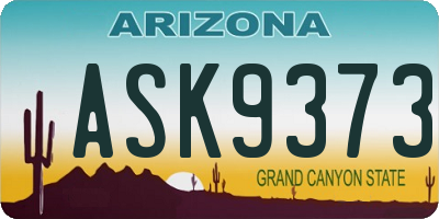 AZ license plate ASK9373