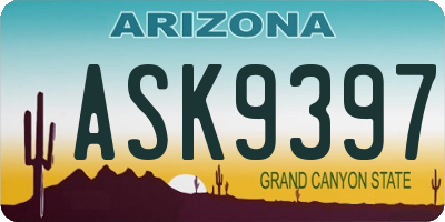 AZ license plate ASK9397
