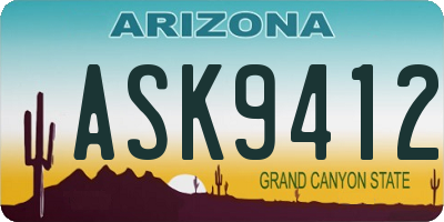AZ license plate ASK9412