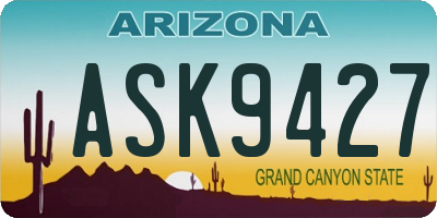 AZ license plate ASK9427