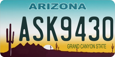AZ license plate ASK9430