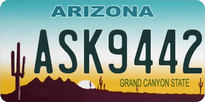 AZ license plate ASK9442