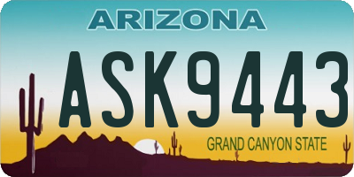 AZ license plate ASK9443