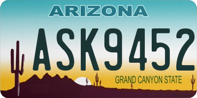 AZ license plate ASK9452