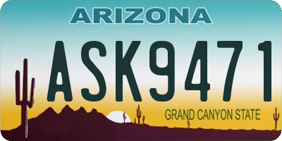 AZ license plate ASK9471