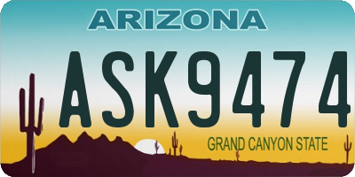 AZ license plate ASK9474