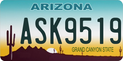 AZ license plate ASK9519