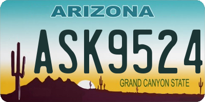 AZ license plate ASK9524
