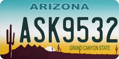 AZ license plate ASK9532