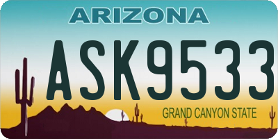 AZ license plate ASK9533