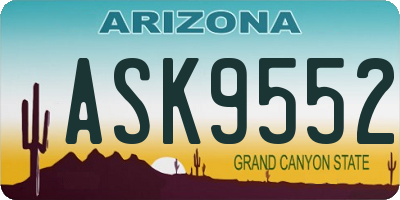 AZ license plate ASK9552
