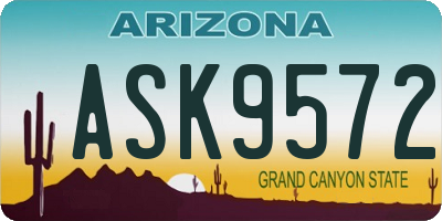AZ license plate ASK9572