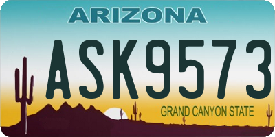 AZ license plate ASK9573
