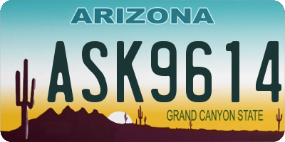 AZ license plate ASK9614