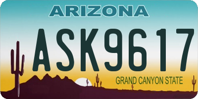 AZ license plate ASK9617