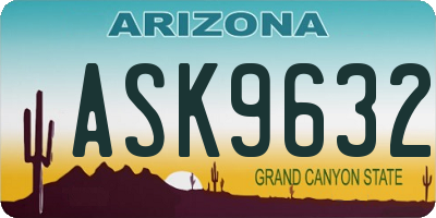 AZ license plate ASK9632
