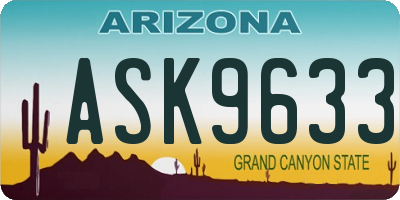 AZ license plate ASK9633