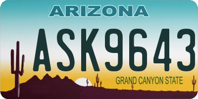 AZ license plate ASK9643