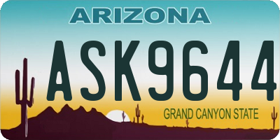 AZ license plate ASK9644