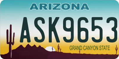 AZ license plate ASK9653