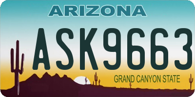 AZ license plate ASK9663