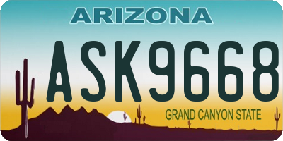 AZ license plate ASK9668