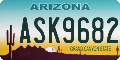 AZ license plate ASK9682