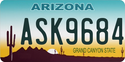 AZ license plate ASK9684