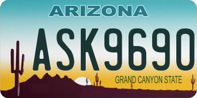 AZ license plate ASK9690