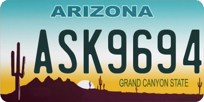 AZ license plate ASK9694
