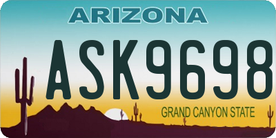 AZ license plate ASK9698