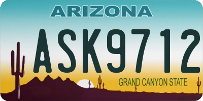 AZ license plate ASK9712