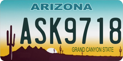 AZ license plate ASK9718