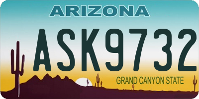 AZ license plate ASK9732
