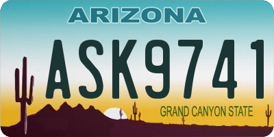 AZ license plate ASK9741