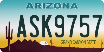 AZ license plate ASK9757