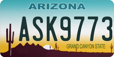 AZ license plate ASK9773