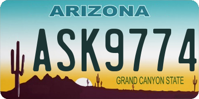 AZ license plate ASK9774