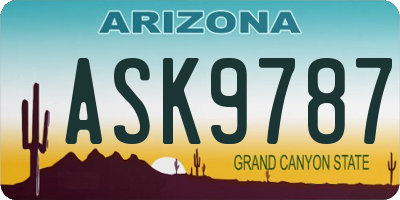 AZ license plate ASK9787