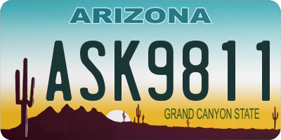 AZ license plate ASK9811