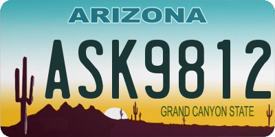 AZ license plate ASK9812