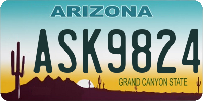 AZ license plate ASK9824