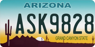 AZ license plate ASK9828