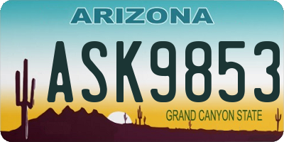 AZ license plate ASK9853