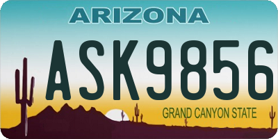 AZ license plate ASK9856