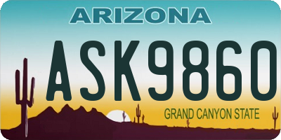 AZ license plate ASK9860