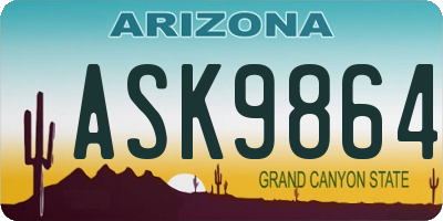 AZ license plate ASK9864
