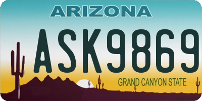 AZ license plate ASK9869