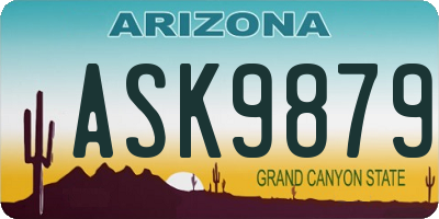 AZ license plate ASK9879